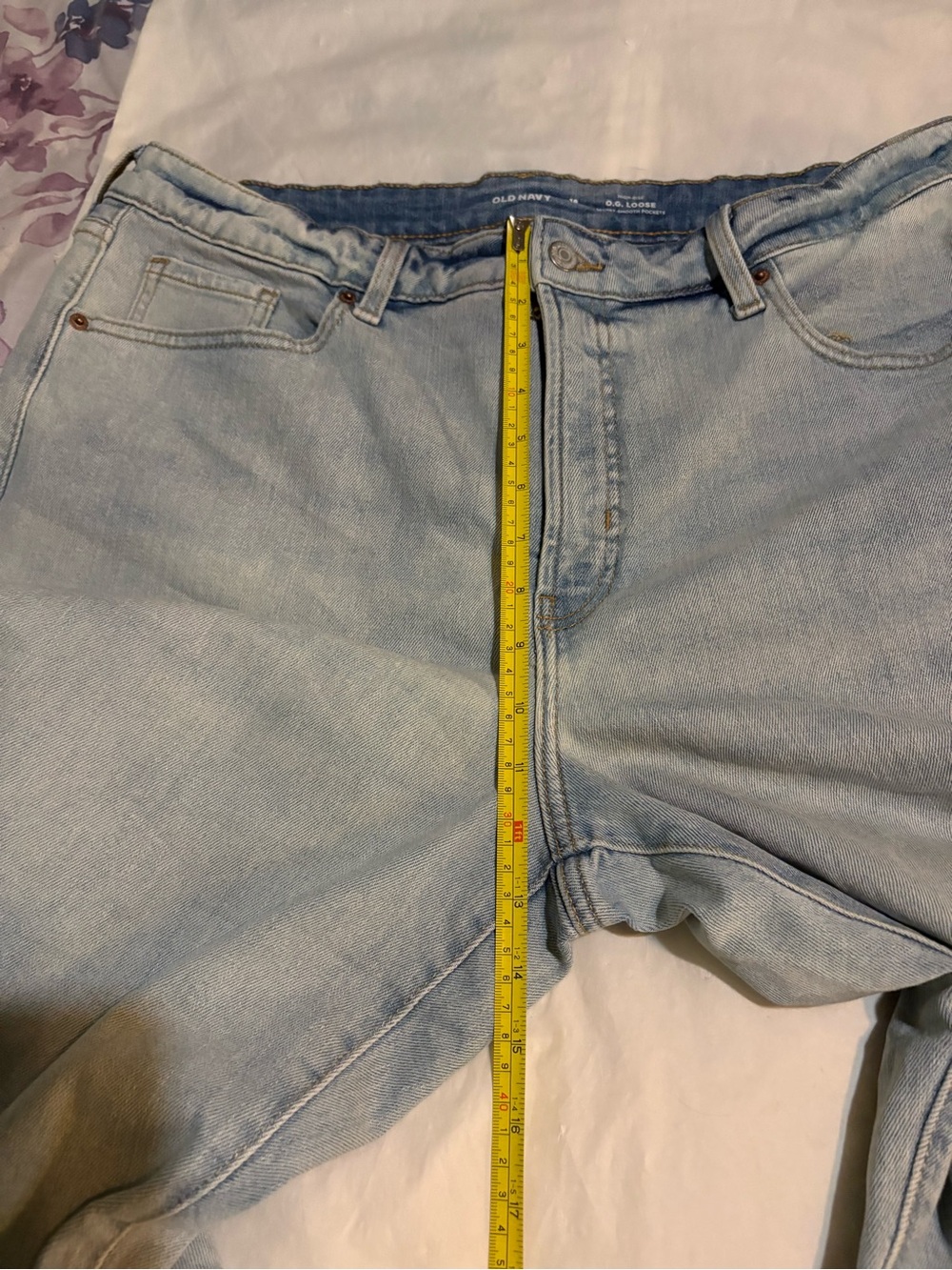 Old Navy High-Rise O.G. Loose Light Blue Straight-Leg Jeans - Picture 12 of 13